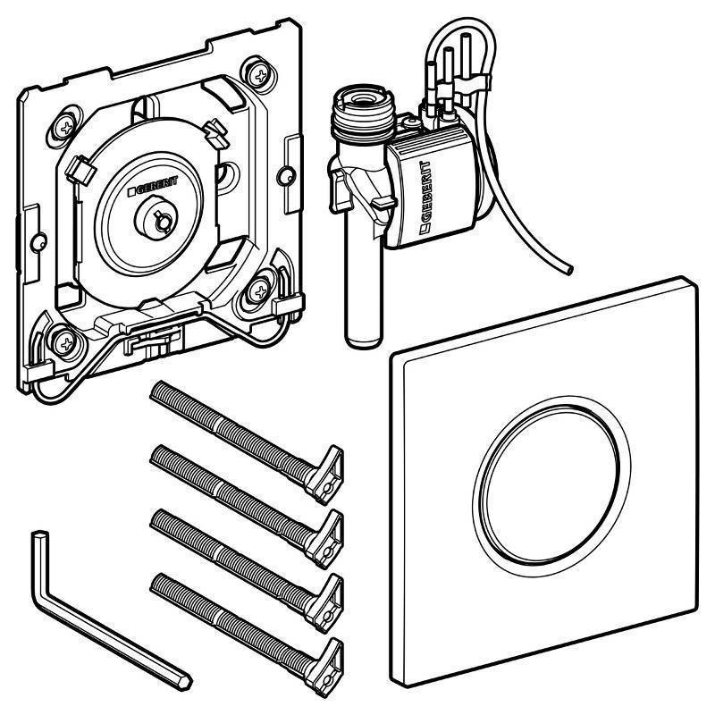 Система управления смывом писсуара Geberit тип 01 пневматическая хром 116.011.21.5