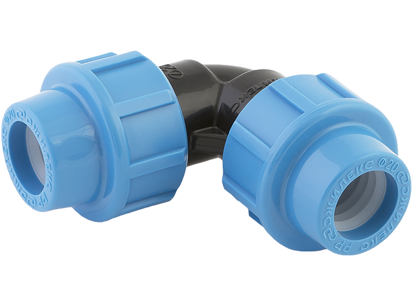 Угольник компрессионный ПНД ДЖИЛЕКС 40 мм х 90° 9004