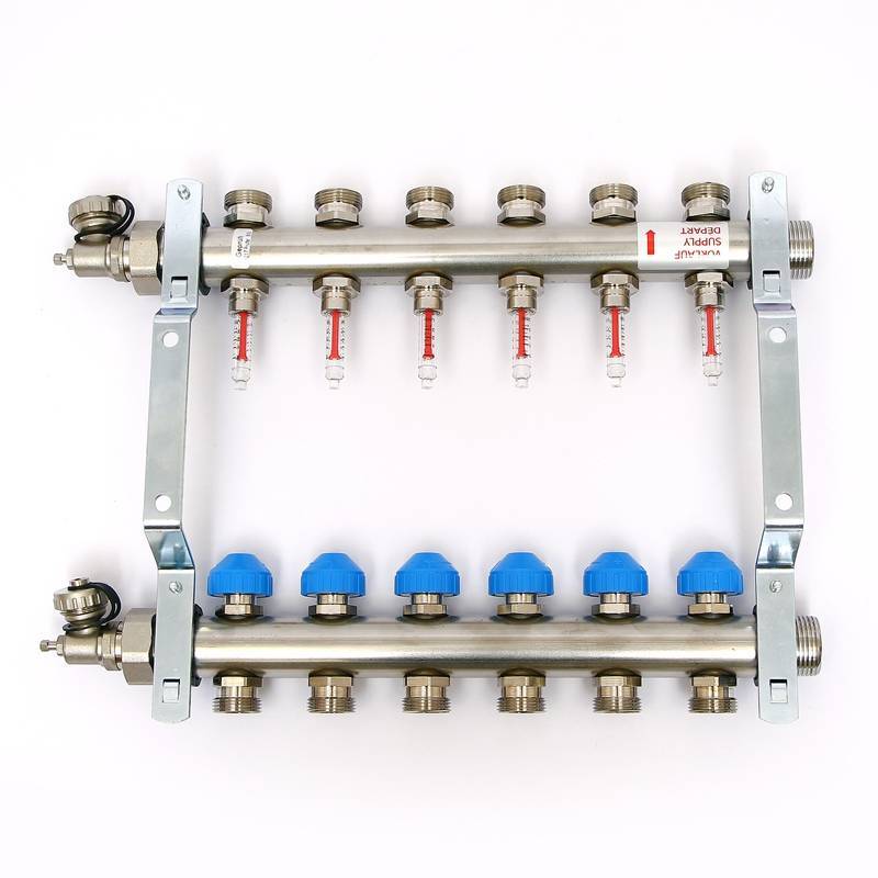 Коллекторная группа Uni-Fitt 1 x 3/4 6 выходов с расходомерами и термостатическими вентилями 455W4306