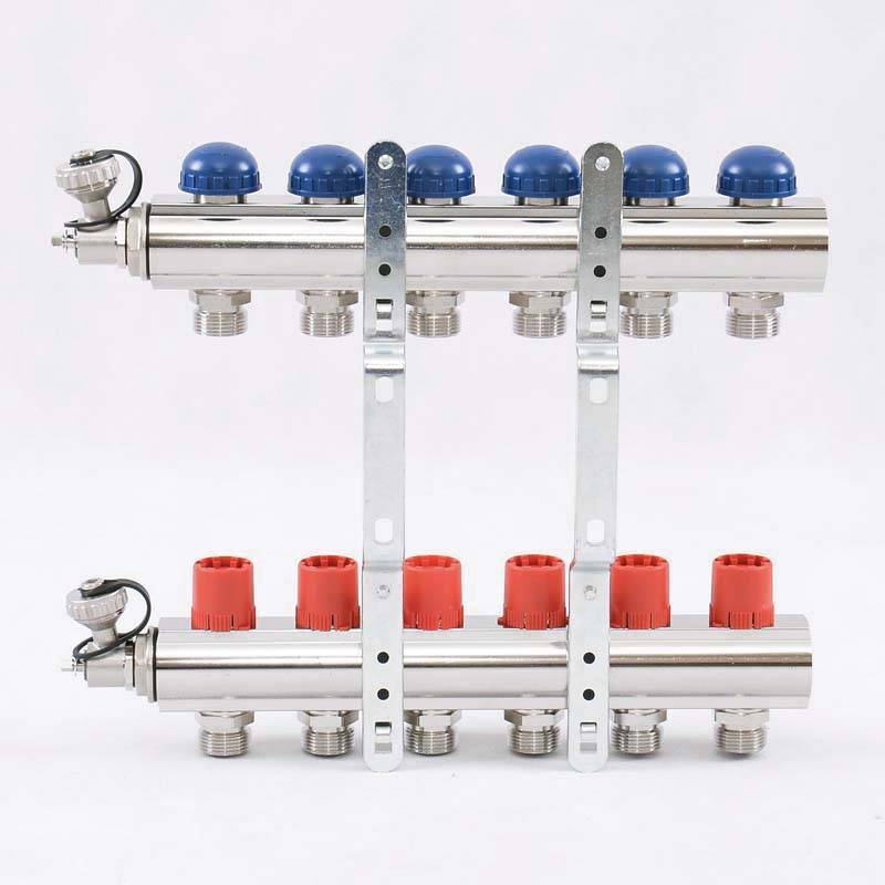 Коллекторная группа с балансировочными и термостатическими вентилями UNI-FITT 1x3/4 EK 6 выходов 441E4306