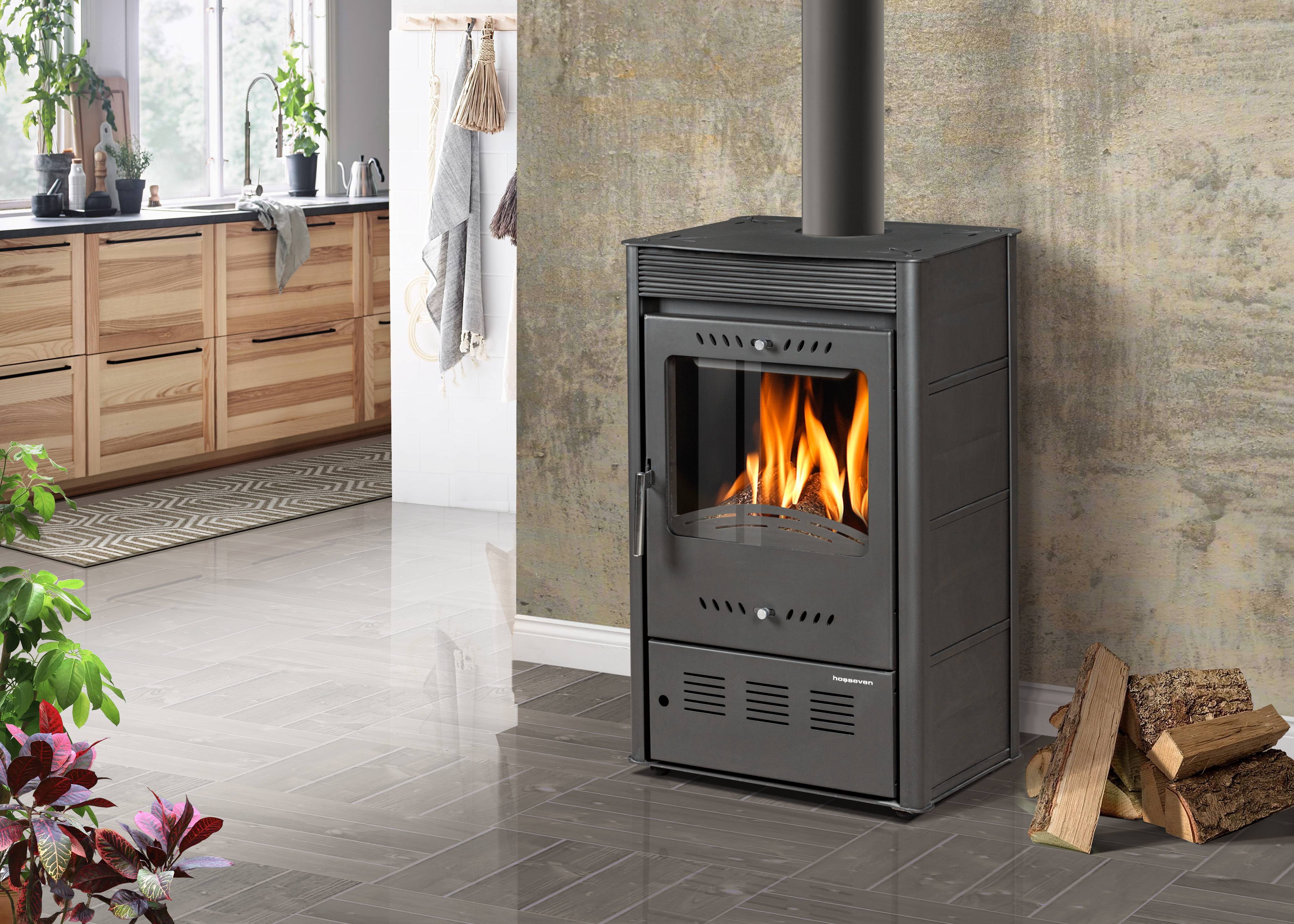 Печь-камин Hosseven ROSE Anthracite А5061