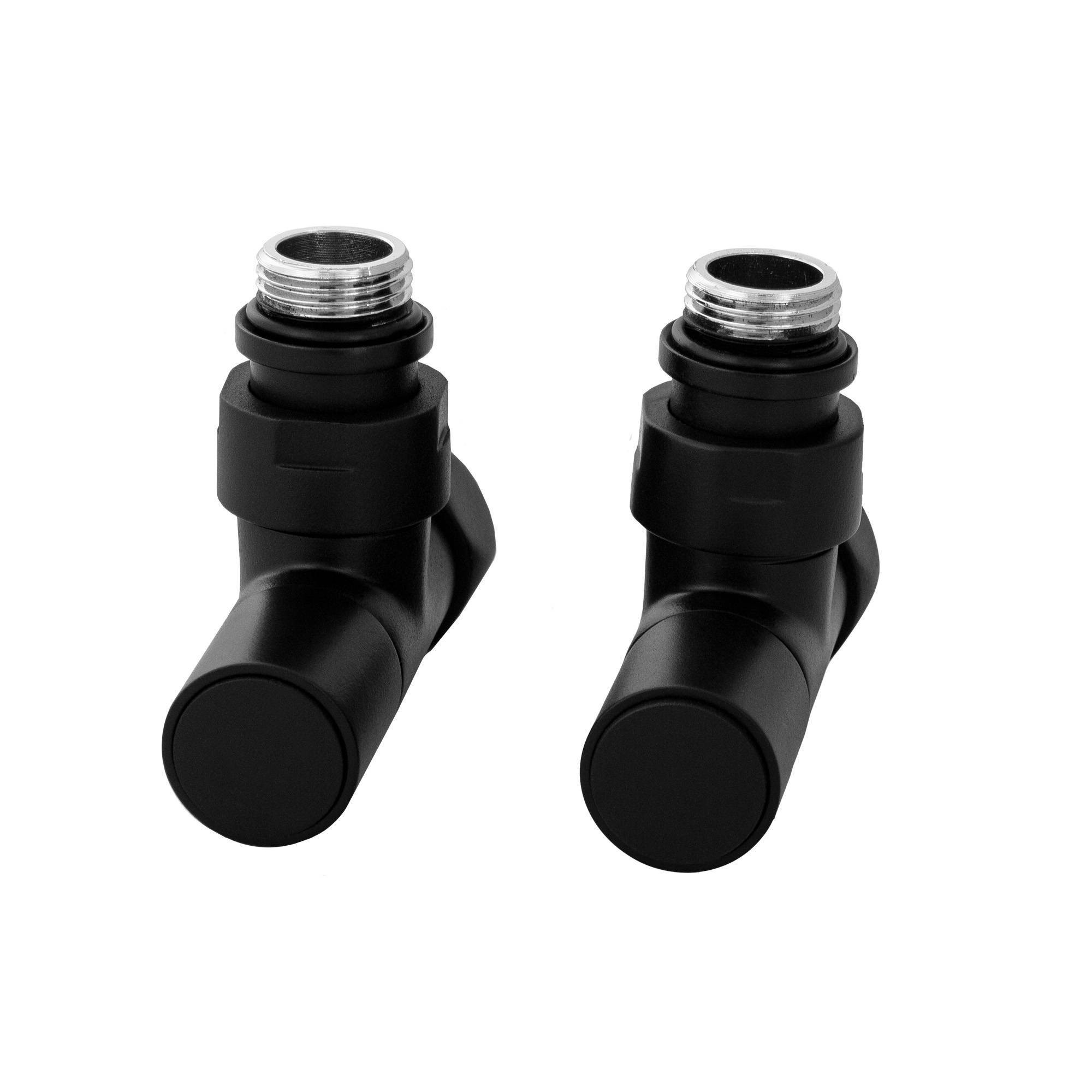 Вентили запорные угловые Сунержа ручка круг пара черный матовый SG8202-1SCH0405/2Black