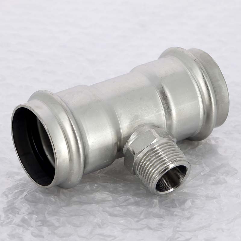 Тройник пресс-НР нержавеющая сталь Viega Sanpress Inox 42х3/4х42 мм 446017