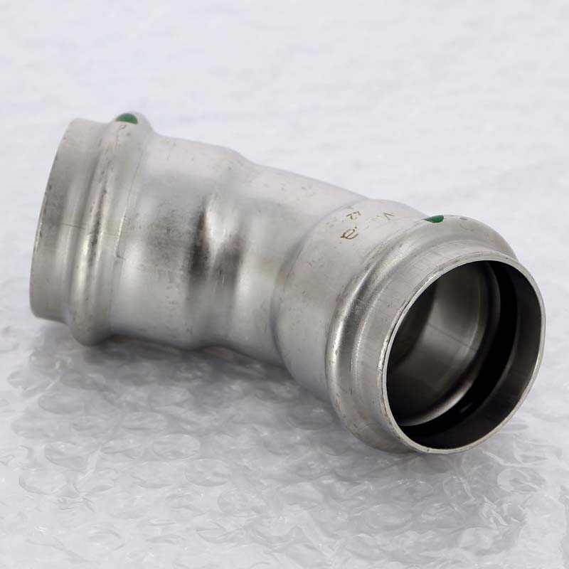 Угольник пресс 45° Viega Sanpress Inox 42 мм нержавеющая сталь 435363