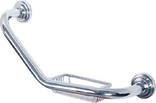 Поручень с мыльницей Boheme Brillante 40х11х20 см хром 10448