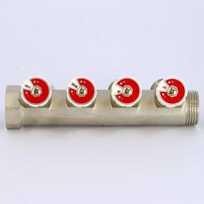 Коллектор никелированный Uni-Fitt 1 НВ 4 выхода 3/4 EK 40 мм 406N4340