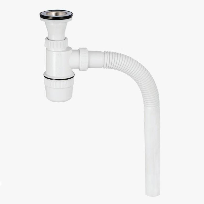 Сифон для раковины Wirquin Эконом 1 1/2 x 40 мм чашка 70 мм с гофроколеном 650 мм 30980114