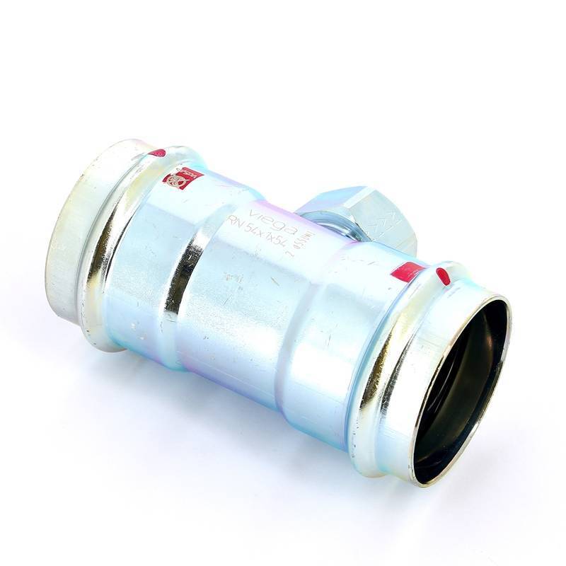 Тройник пресс с внутренней резьбой Viega Prestabo 54х1х54 мм оцинкованная сталь 704704