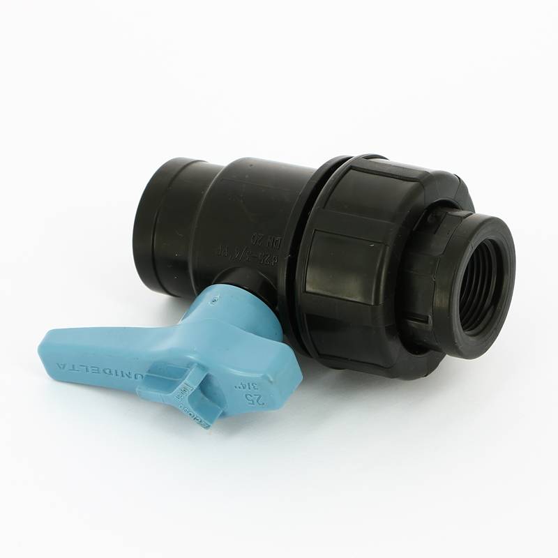 Кран компрессионный Unidelta ВВ 3/4 дюйма для труб ПНД 1073003003001