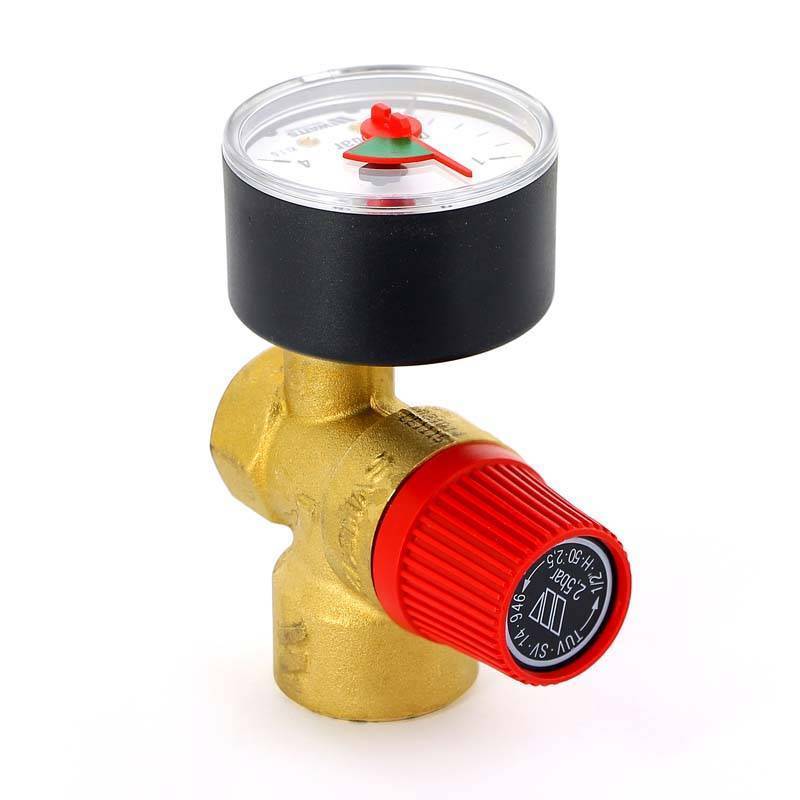 Клапан предохранительный Watts SVM 1/2x3/4 2.5 бар с манометром 10004647