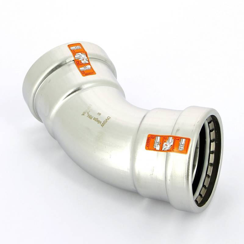 Угольник пресс 45° Viega Sanpress Inox XL 64 мм нержавеющая сталь 578008