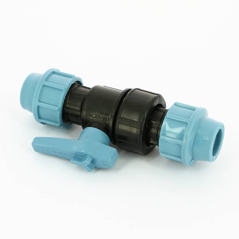 Кран шаровый компрессионный Unidelta 20x20 ПНД 1070020000001