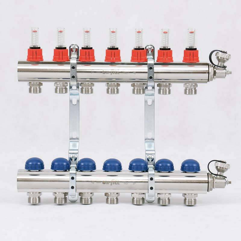 Коллекторная группа Uni-Fitt серия E 1x3/4 EK 7 выходов с расходомерами 440E4307