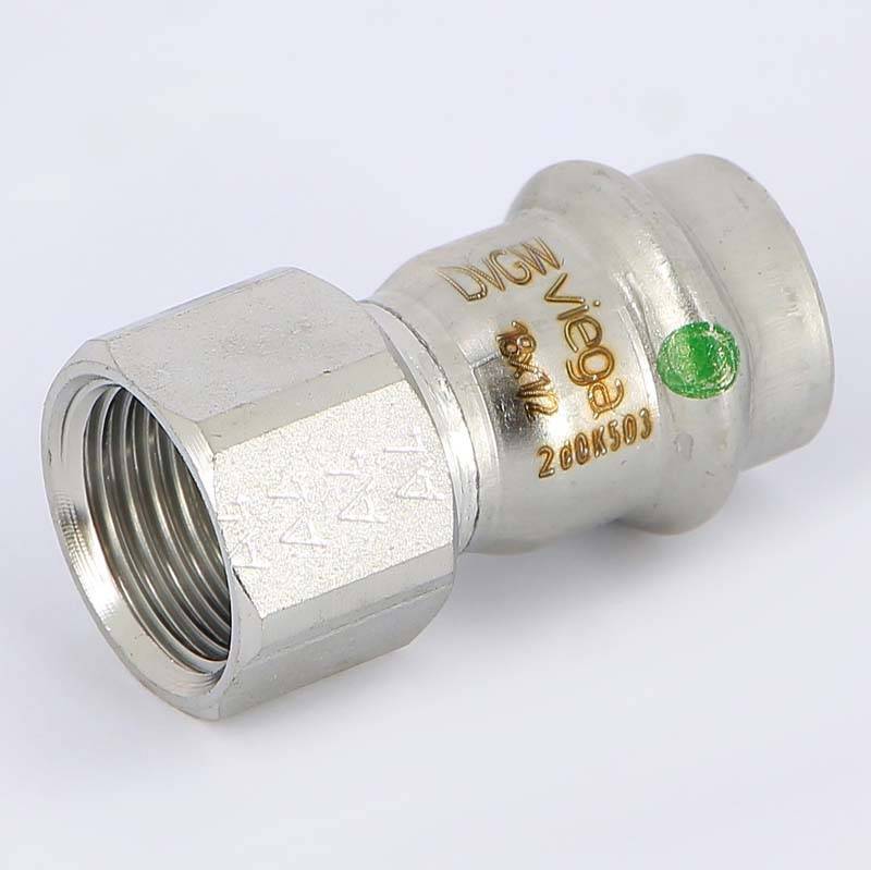 Муфта пресс с накидной гайкой Viega Sanpress Inox 18x1/2 нержавеющая сталь 437596