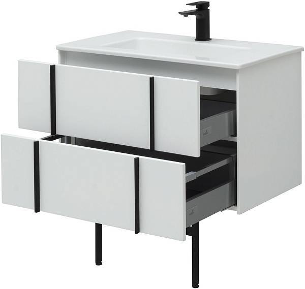 Тумба под раковину Allen Brau Reality 80 см белый матовый/черный 1.32005.WM