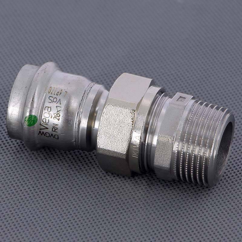 Муфта разъемная Viega Sanpress Inox 28x1 пресс-НР нержавеющая сталь 438333