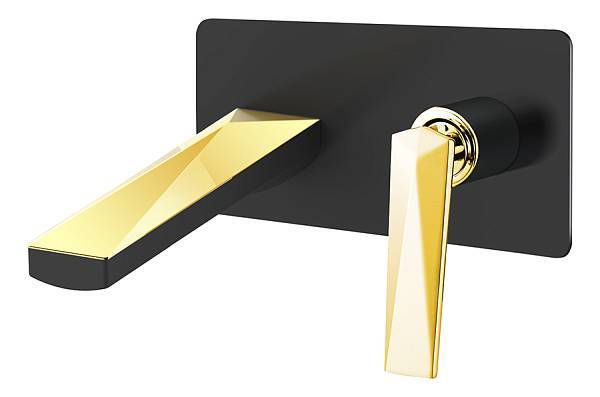 Смеситель для раковины встраиваемый Boheme Venturo черный золото 385-B