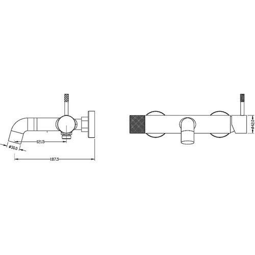 Смеситель для ванны Boheme Uno белый матовый / хром матовый 463-WCR
