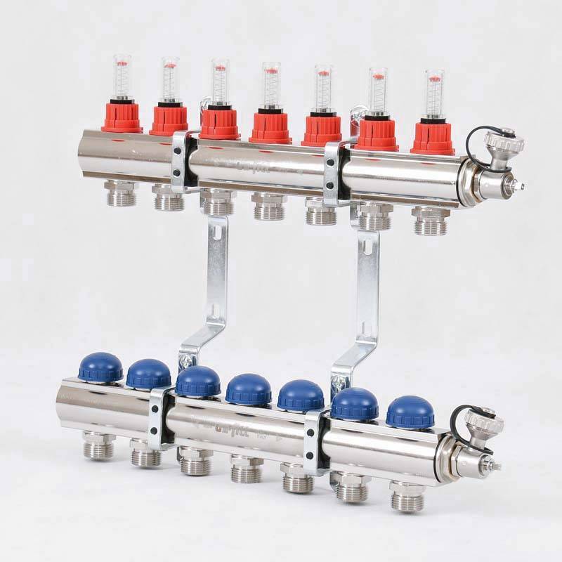 Коллекторная группа Uni-Fitt серия E 1x3/4 EK 7 выходов с расходомерами 440E4307