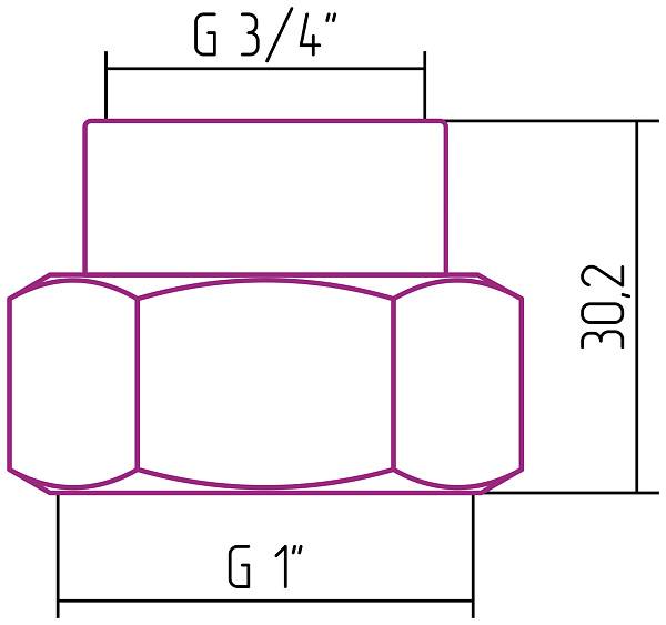 Комплект фитингов прямой Стилье G 1 НГ х G 3/4 ВР 2 шт 02101-1034