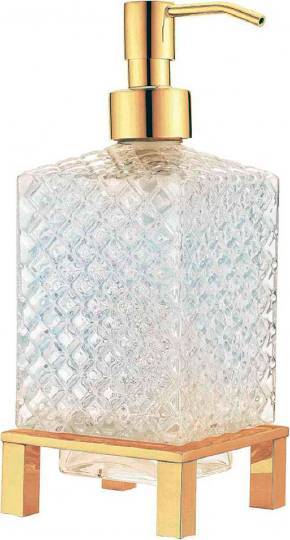 Дозатор для жидкого мыла Boheme настольный латунь/хрусталь золото 10225