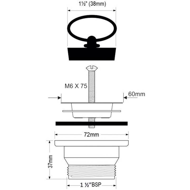 Выпуск McAlpine 1 1/2 с пробкой MRSKW1