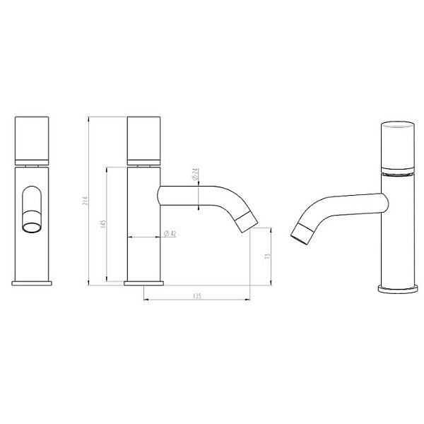 Смеситель для раковины Boheme Stick белый/черный 121-WB
