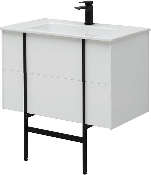Тумба под раковину Allen Brau Reality 80 см белый матовый/черный 1.32005.WM