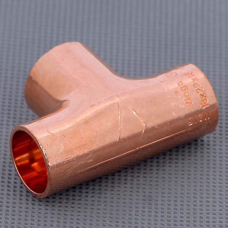 Тройник медный под пайку Viega 22х18х18 мм 104689