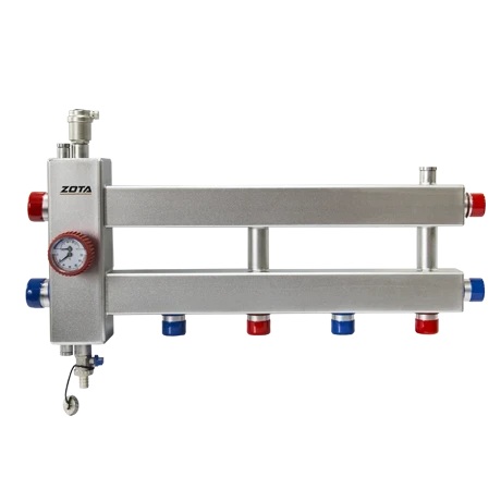 Гидроразделитель из нержавеющей стали с коллектором ZOTA горизонтальный односторонний 3 контура GR4930001213