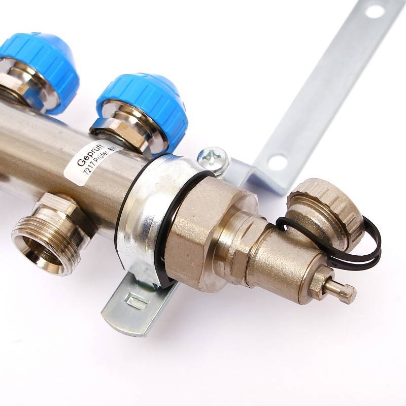 Коллекторная группа из нержавеющей стали Uni-Fitt с расходомерами и термостатическими вентилями 1 x 3/4 8 выходов 455W4308