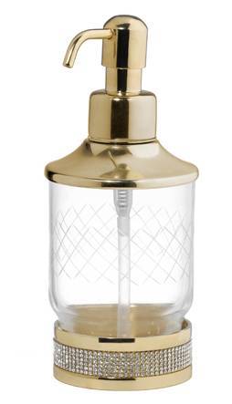 Дозатор для жидкого мыла Boheme Royal Cristal настольный золото черный кристалл 10929-G-B