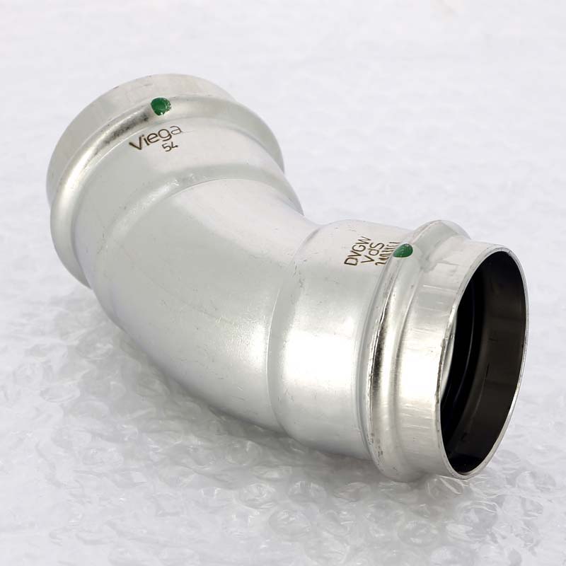 Угольник пресс 45° Viega Sanpress Inox 54 мм нержавеющая сталь 435370