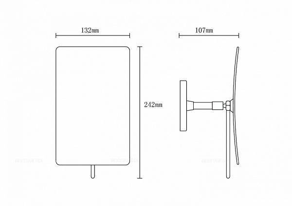 Зеркало косметическое подвесное Boheme Modern 13.2х10.7х24.2 см увеличение 3x хром 506-CR