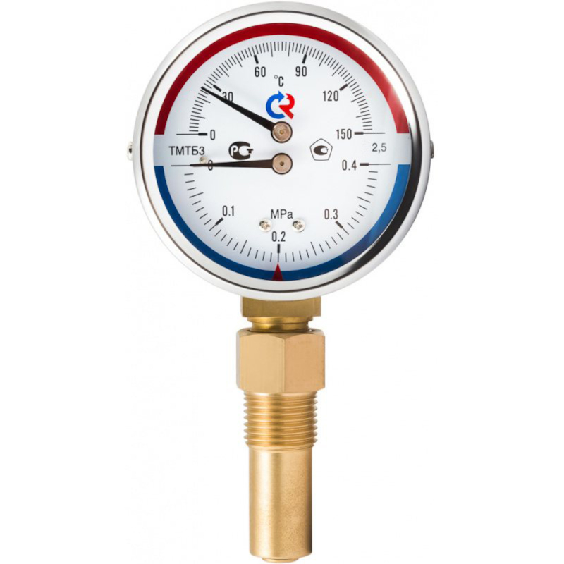 Термоманометр ТМТБ-31P.1 80/16 (1/2, 16 бар, 120'С, 2,5) радиальный