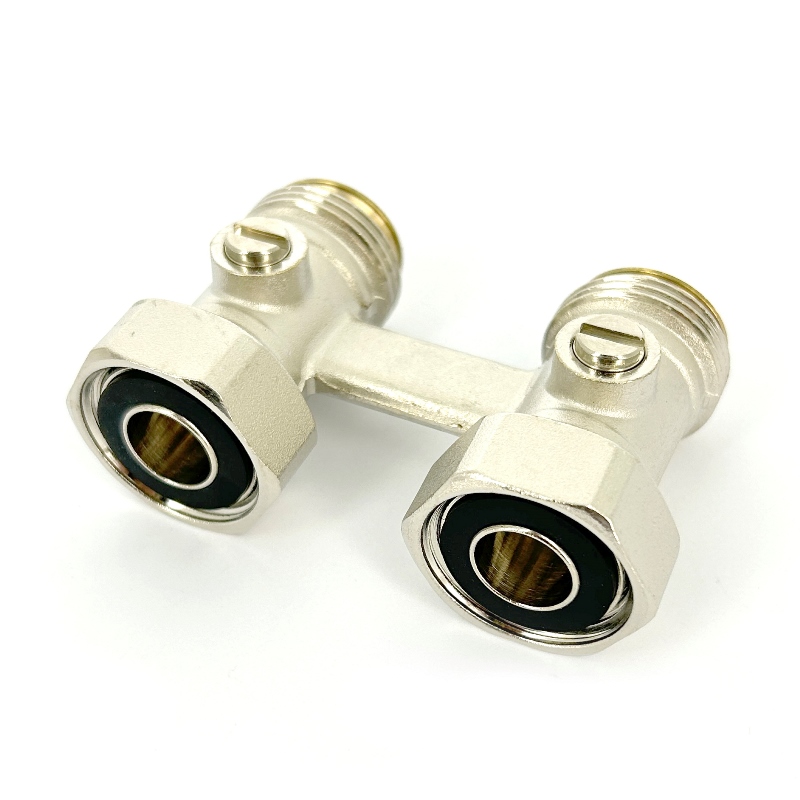 Узел прямой НВ 3/4ЕК х 3/4ЕК радиаторный Vekotrim со встроенными кранами 2-трубная система