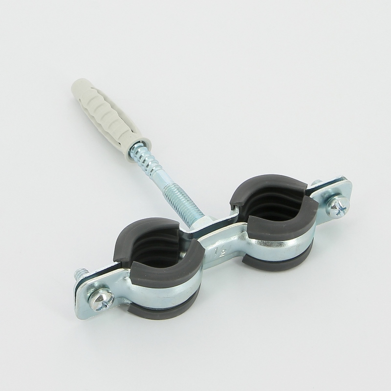 Хомут Cobra 1/2 (20-24 мм) двойной с уплотн. epdm, шпилька+дюбель 