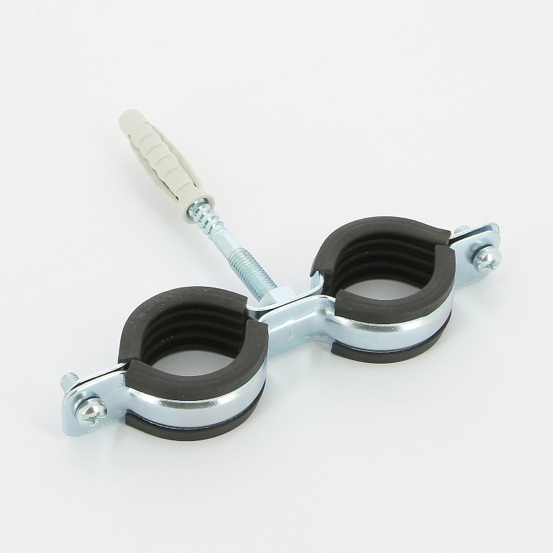 Хомут Cobra 1 (32-36 мм) двойной с уплотн. epdm, шпилька+дюбель