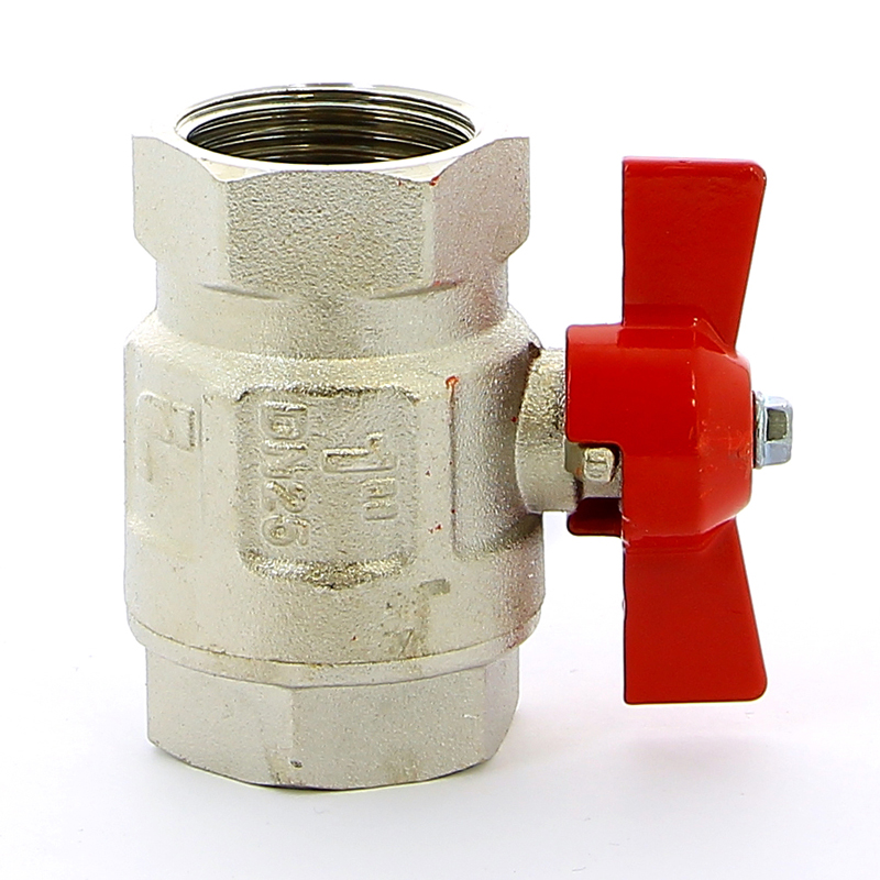 Кран ВВ 1' бабочка IDEAL красная ручка