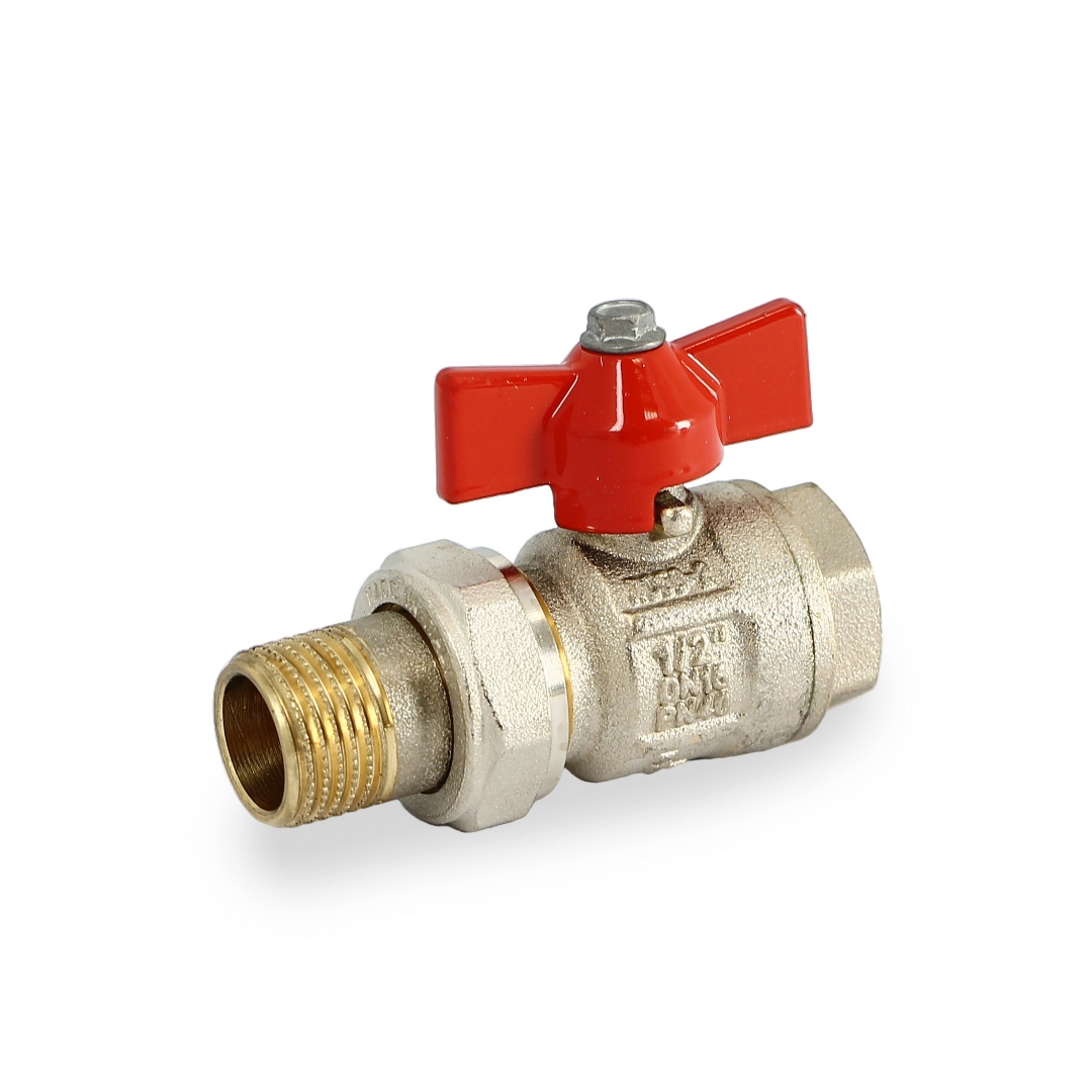 Кран НВ 1/2' бабочка IDEAL с разъемным соединением