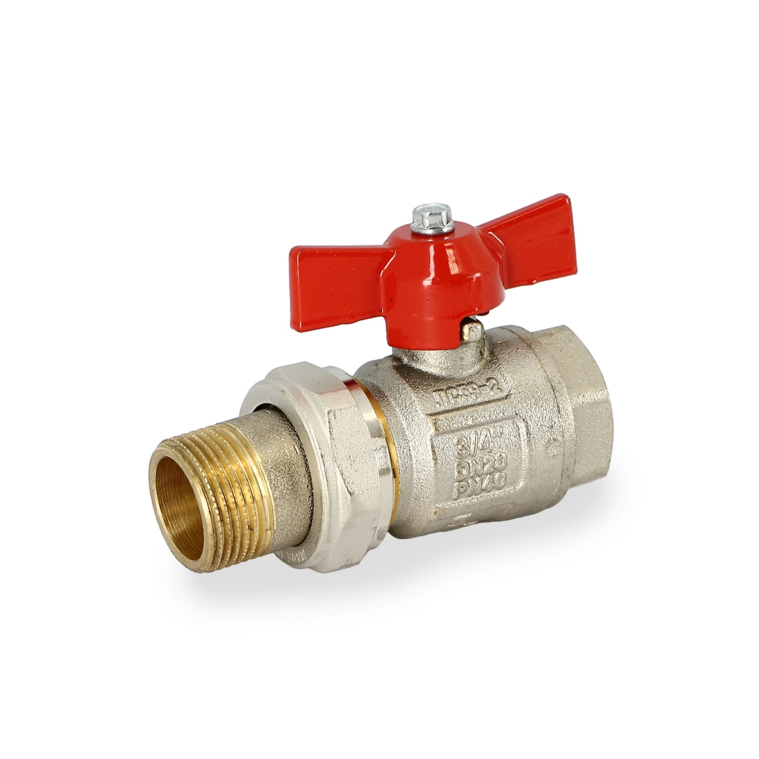 Кран НВ 3/4' бабочка IDEAL с разъемным соединением