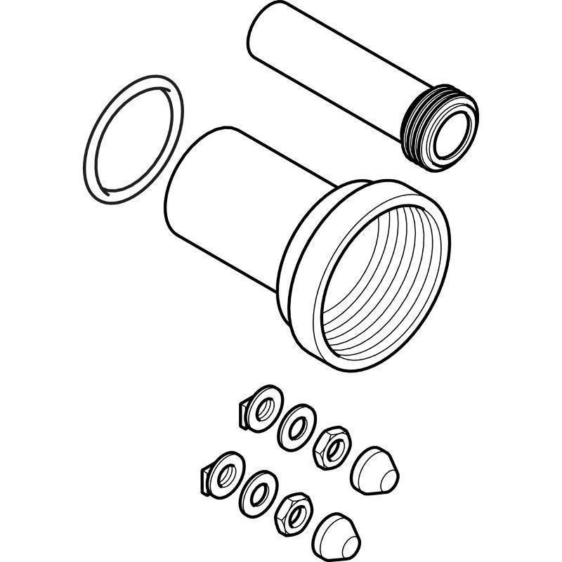 Комплект соединительный Geberit для подвесного унитаза L 18.5 см d 90/45 мм матовый хром 152.404.46.1