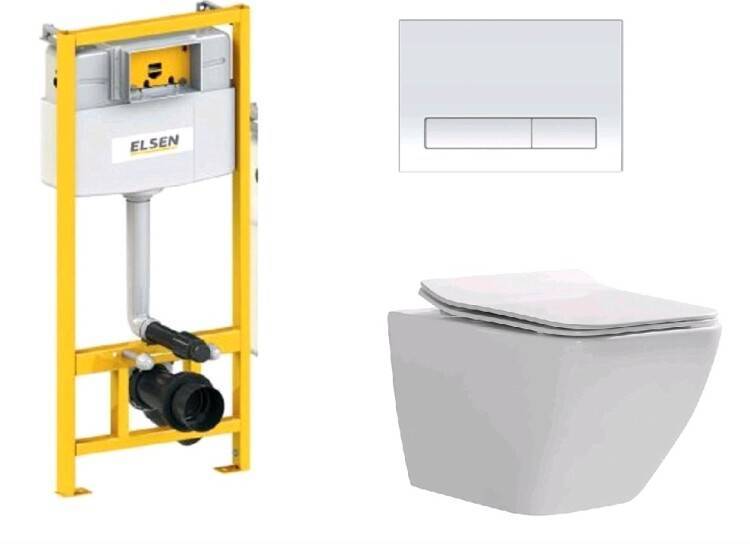 Комплект инсталляция с подвесным унитазом ELSEN E16 360x530x365 мм клавиша хром EIN5001120E16chrome818BSet