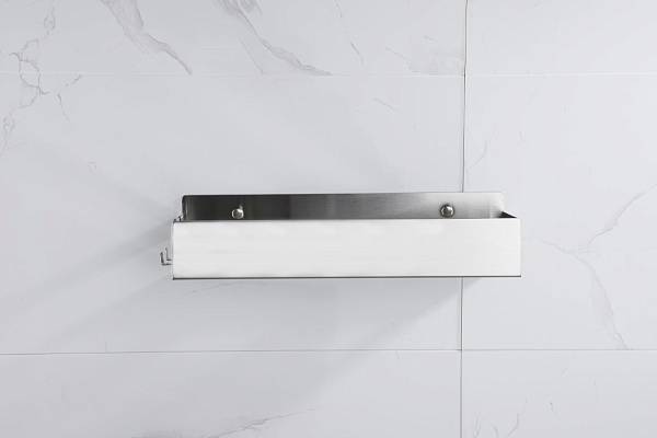 Полочка-корзинка Boheme Q прямоугольная подвесная с 2 крючками никель 10965-NB