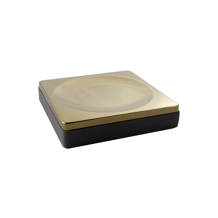 Мыльница Boheme 10960-B-G настольная квадратная черный/золото 10960-B-G