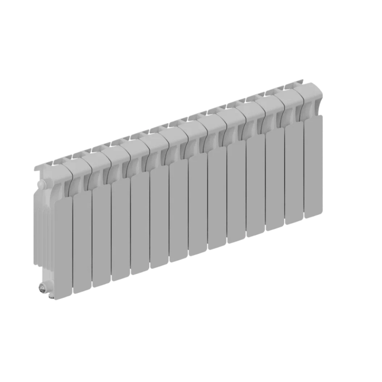 Радиатор биметаллический RIFAR MONOLIT VENTIL 350 14 секций нижнее подключение MN-350-14-VR RAL 9016
