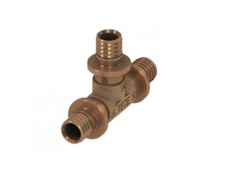 Тройник редукционный 90° TECEflex 40 x 20 x 40 мм бронза 710614