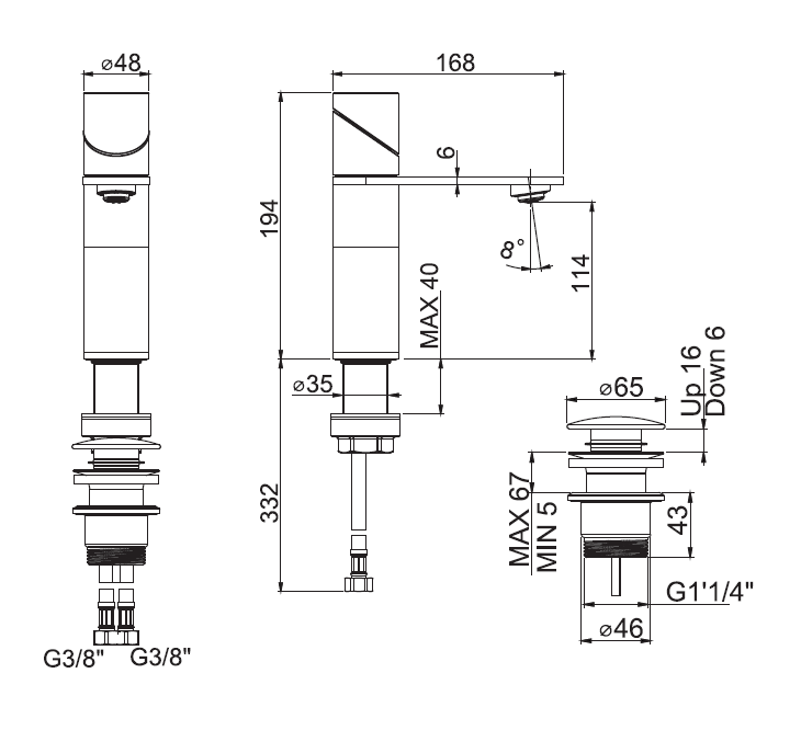 Смеситель для раковины Fima Carlo Frattini Slide бронза брашированная F5801ZS