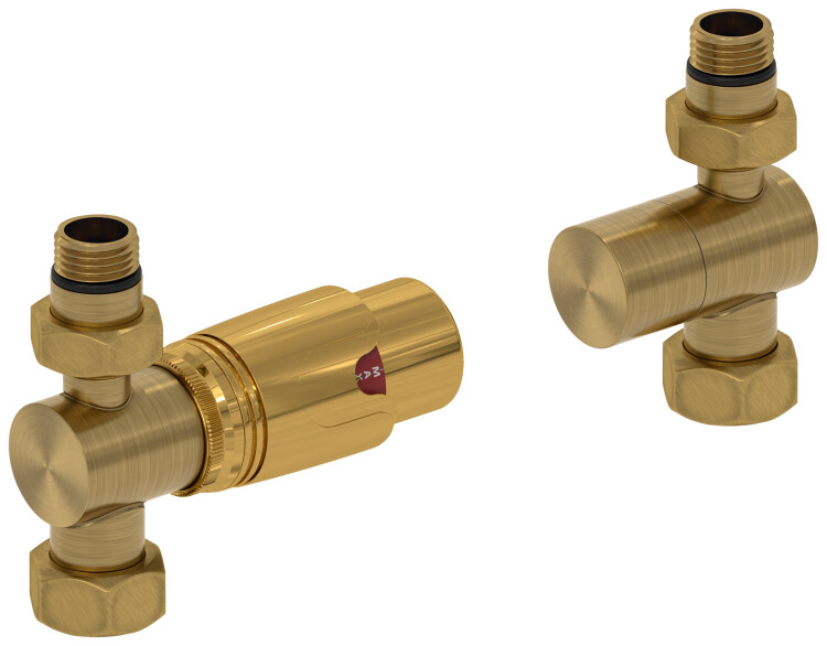 Комплект терморегуляторов Сунержа автоматический прямой G 1/2 x G 3/4 латунь состаренная 05114200001
