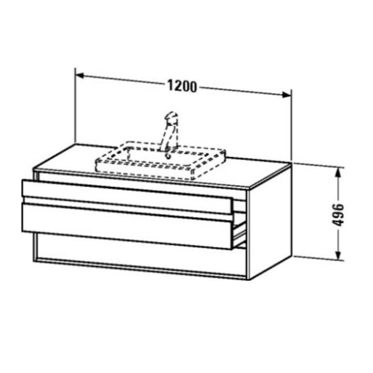 Тумба под раковину Duravit Ketho 1200x550x496 мм подвесная орех натуральный KT675607979